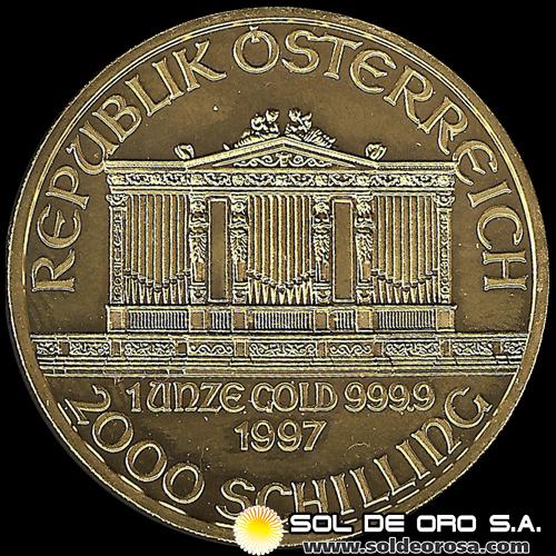 REPUBLIK OSTERREICH - 2.000 SCHILLING, 1996 - WIENER PHILHARMONIKER - ORQUESTA FILARMONICA - MONEDA DE ORO 999.9